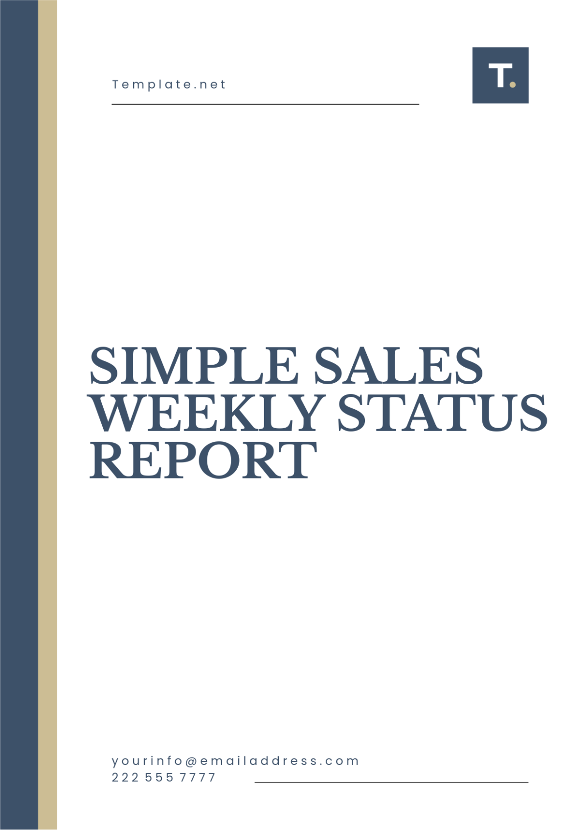 Simple Sales Weekly Status Report Template - Edit Online & Download