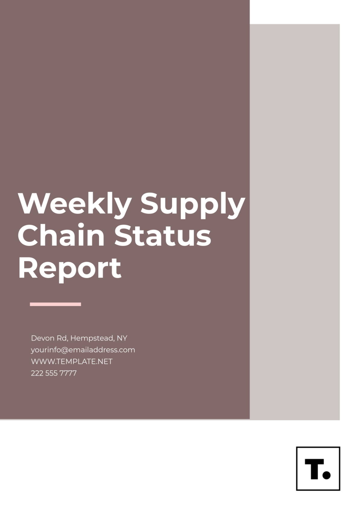 Weekly Supply Chain Status Report Template