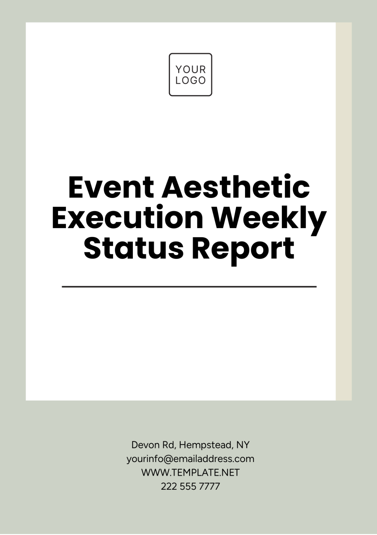 Event Aesthetic Execution Weekly Status Report Template - Edit Online & Download