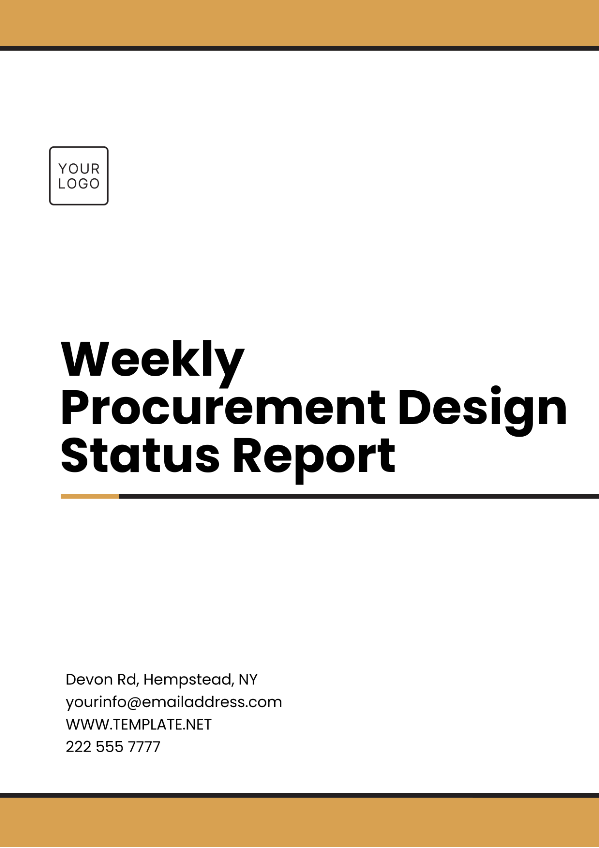 Weekly Procurement Design Status Report Template - Edit Online & Download