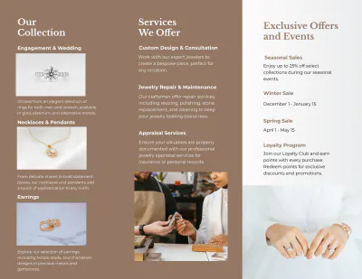 Free Jewelry Store Brochure Template to Edit Online