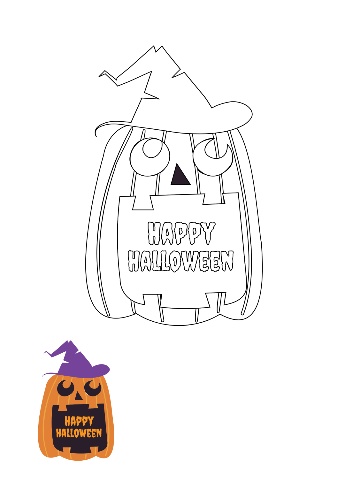 Halloween Coloring Page Template - Edit Online & Download