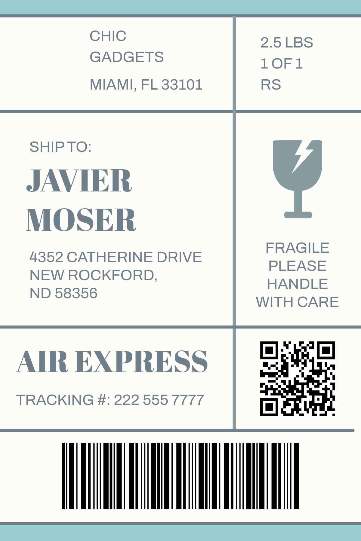 Free 4x6 Shipping Label Template to Edit Online