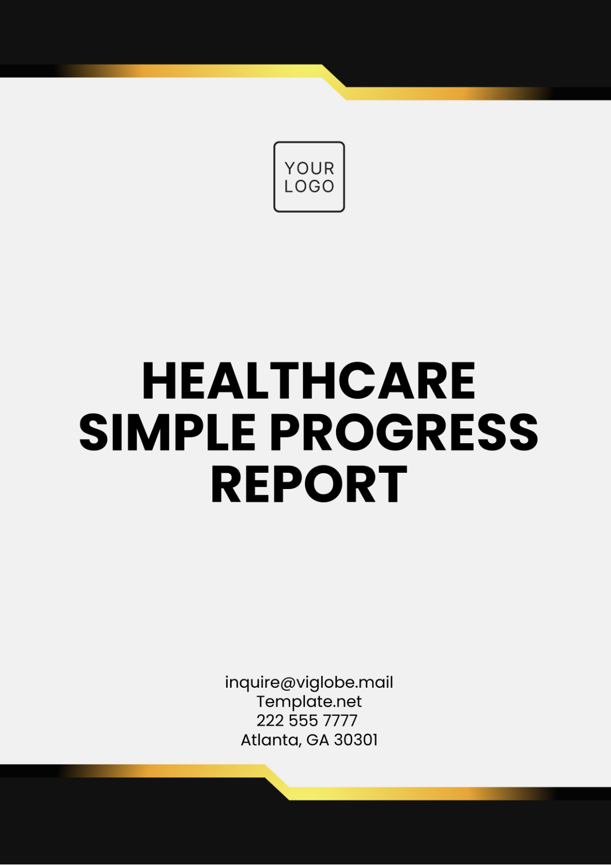 Healthcare Simple Progress Report Template