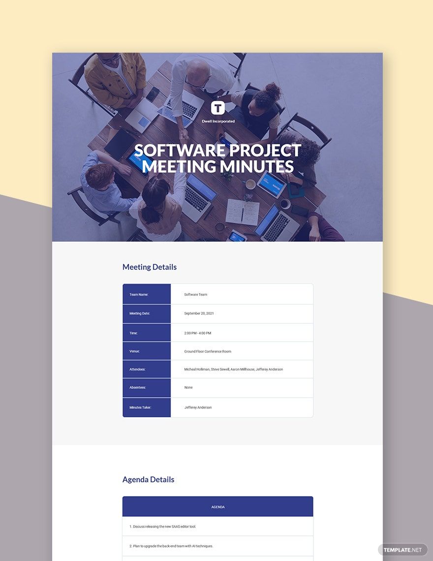 Software Project Meeting Minutes Template