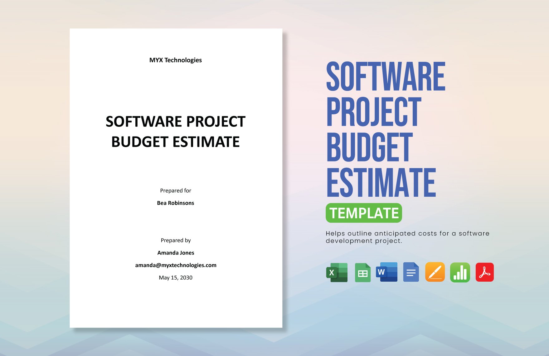 Software Project Budget Estimate Template in Word, Google Docs, Excel, PDF, Google Sheets, Apple Pages, Apple Numbers