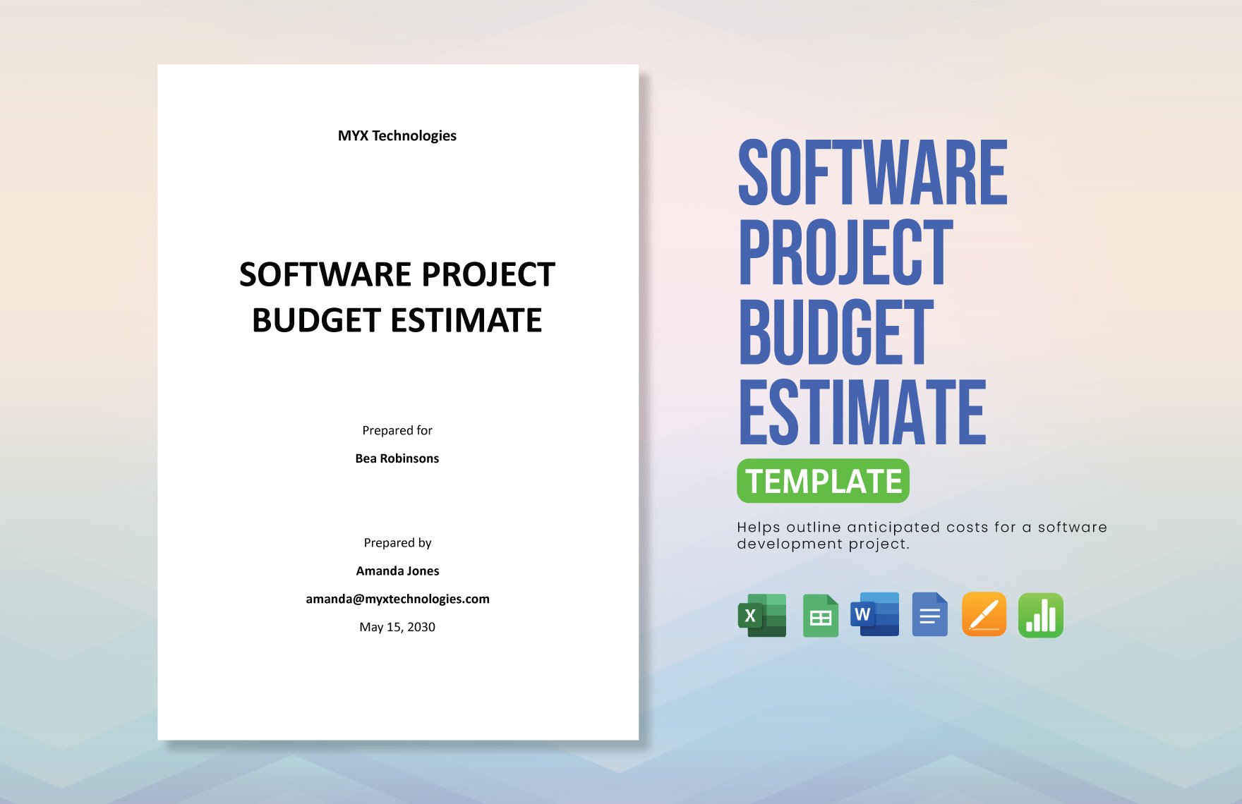 Software Project Budget Estimate Template