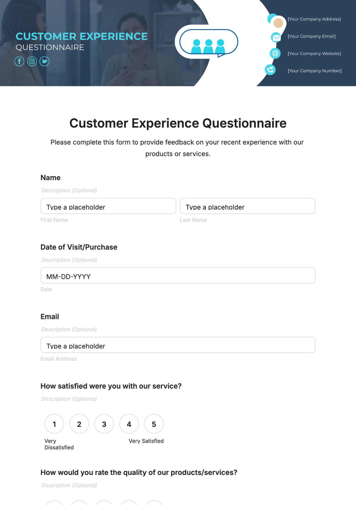 Customer Experience Questionnaire Template