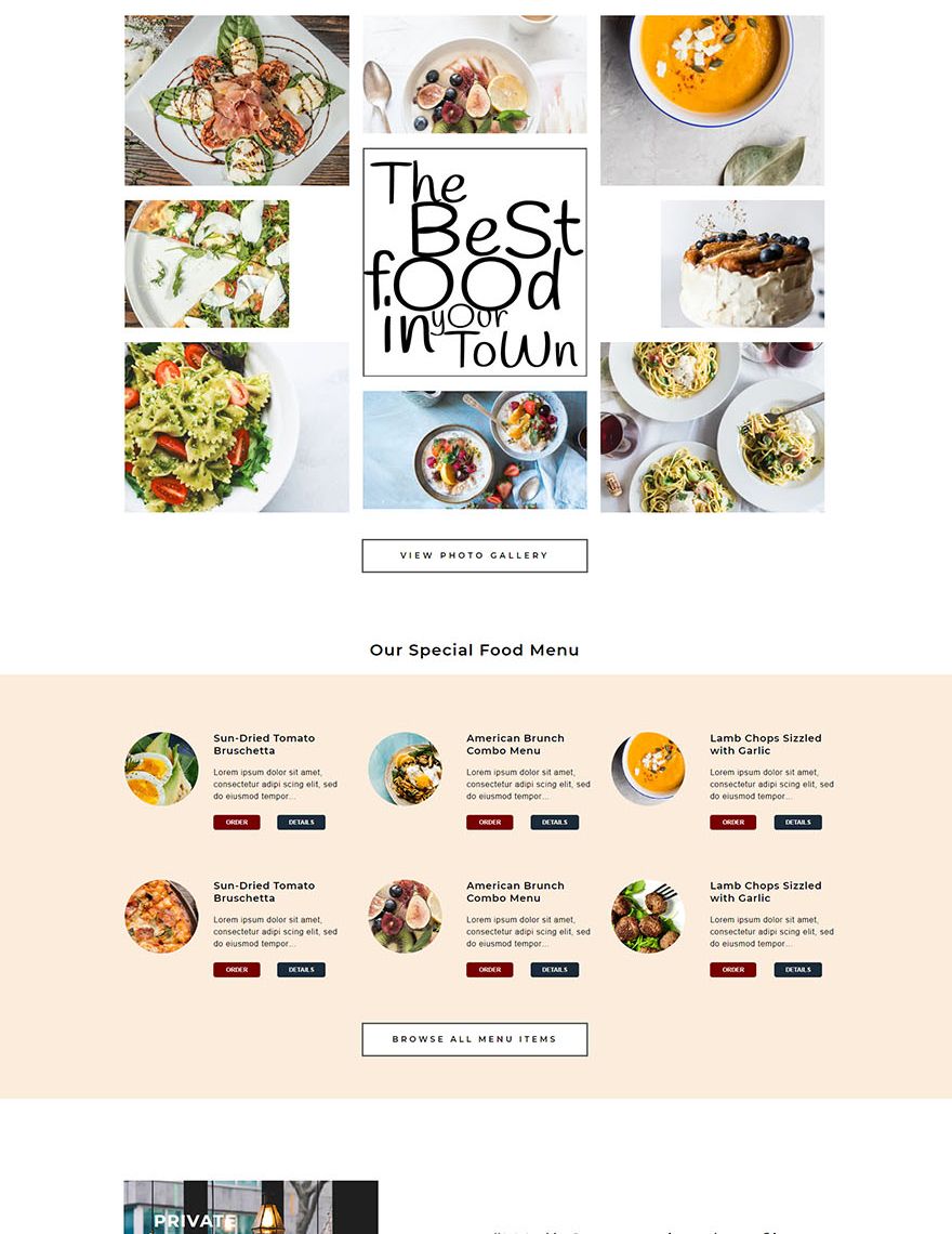 Minimal Restaurant WordPress Theme/Template