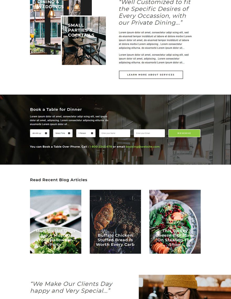 Minimal Restaurant WordPress Theme Download