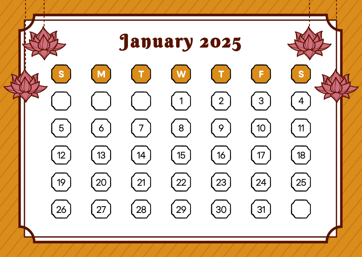 Free January 2025 Calendar with India Holidays Template - Edit Online & Download | Template.net