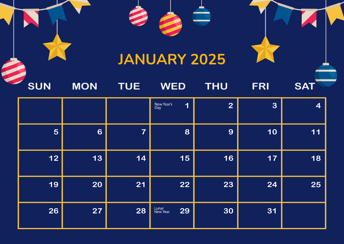 January 2025 Calendar with Holidays