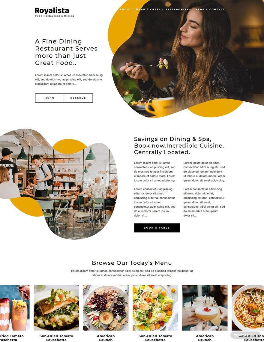 Food Restaurant WordPress Theme/Template
