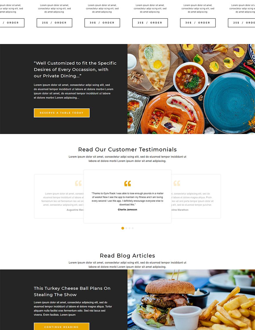 Food Restaurant WordPress Theme  Download
