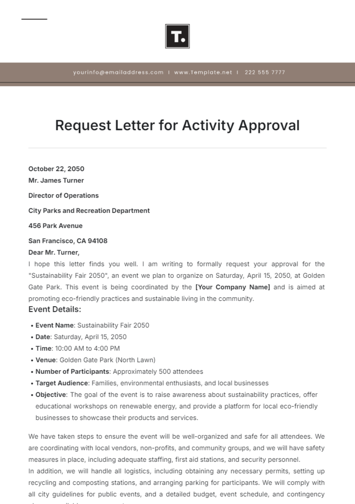 Request Letter for Activity Approval Template - Edit Online & Download