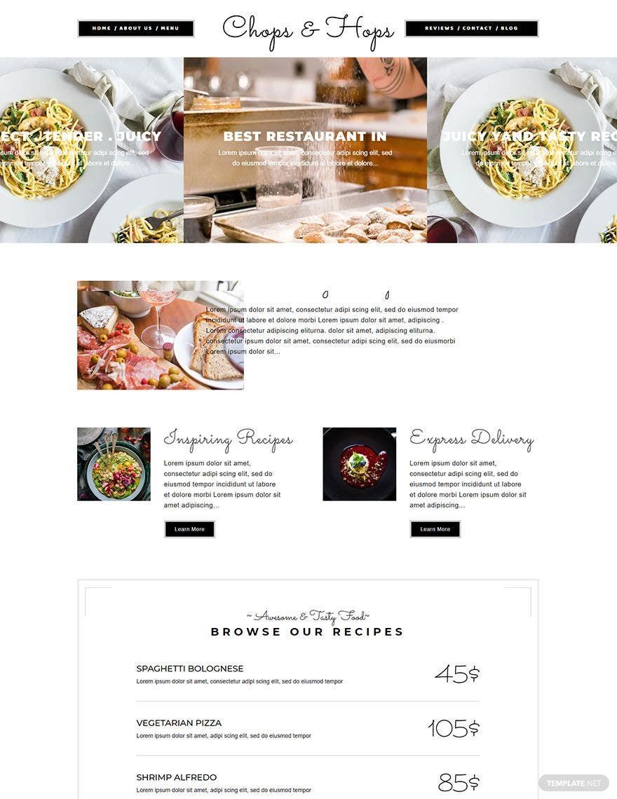 Creative Restaurant WordPress Theme/Template