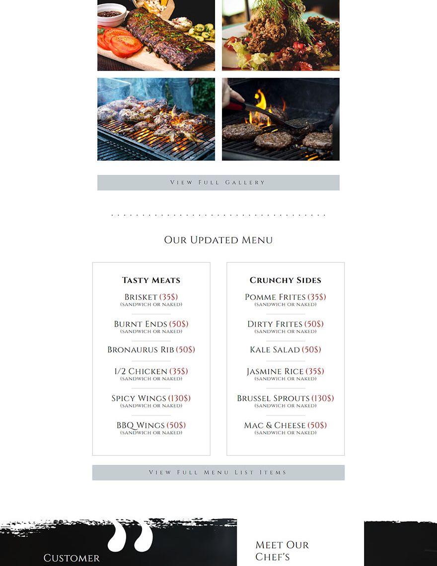 BBQ Restaurant WordPress Theme/Template