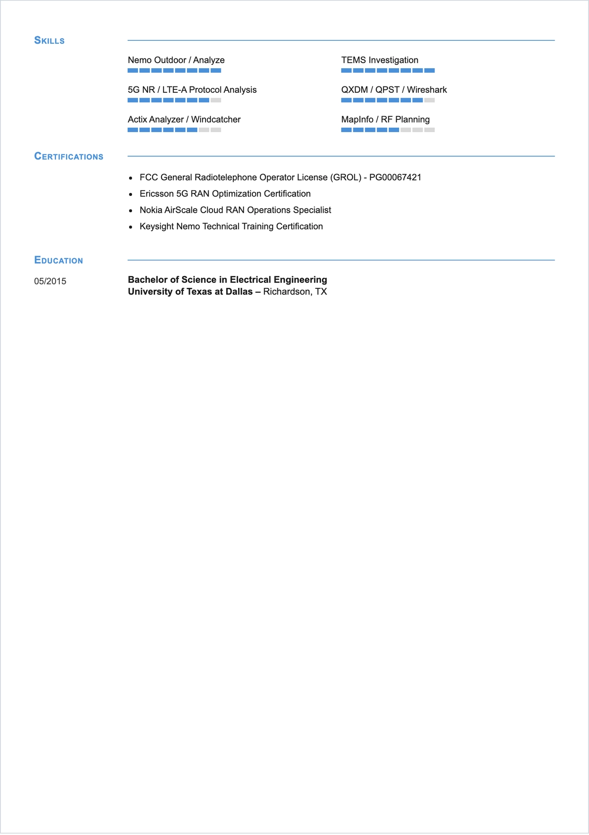 Free Drive Tester ATS Resume Template, AI Resume Builder