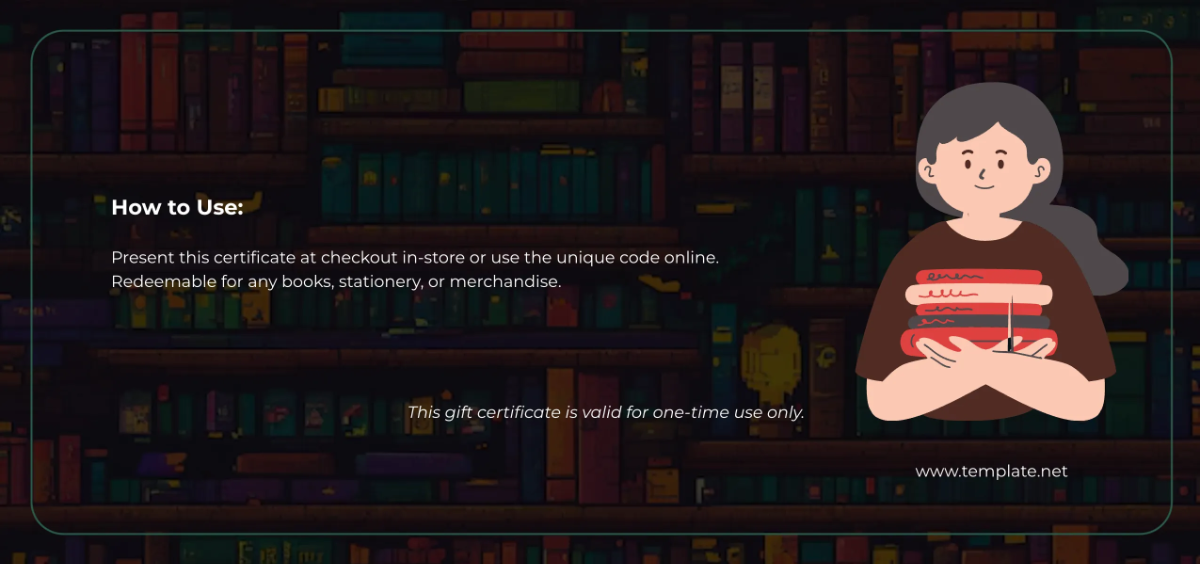 Free Bookstore Gift Certificate Template to Edit Online