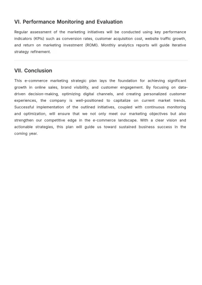 Free E-commerce Marketing Strategic Plan Template to Edit Online