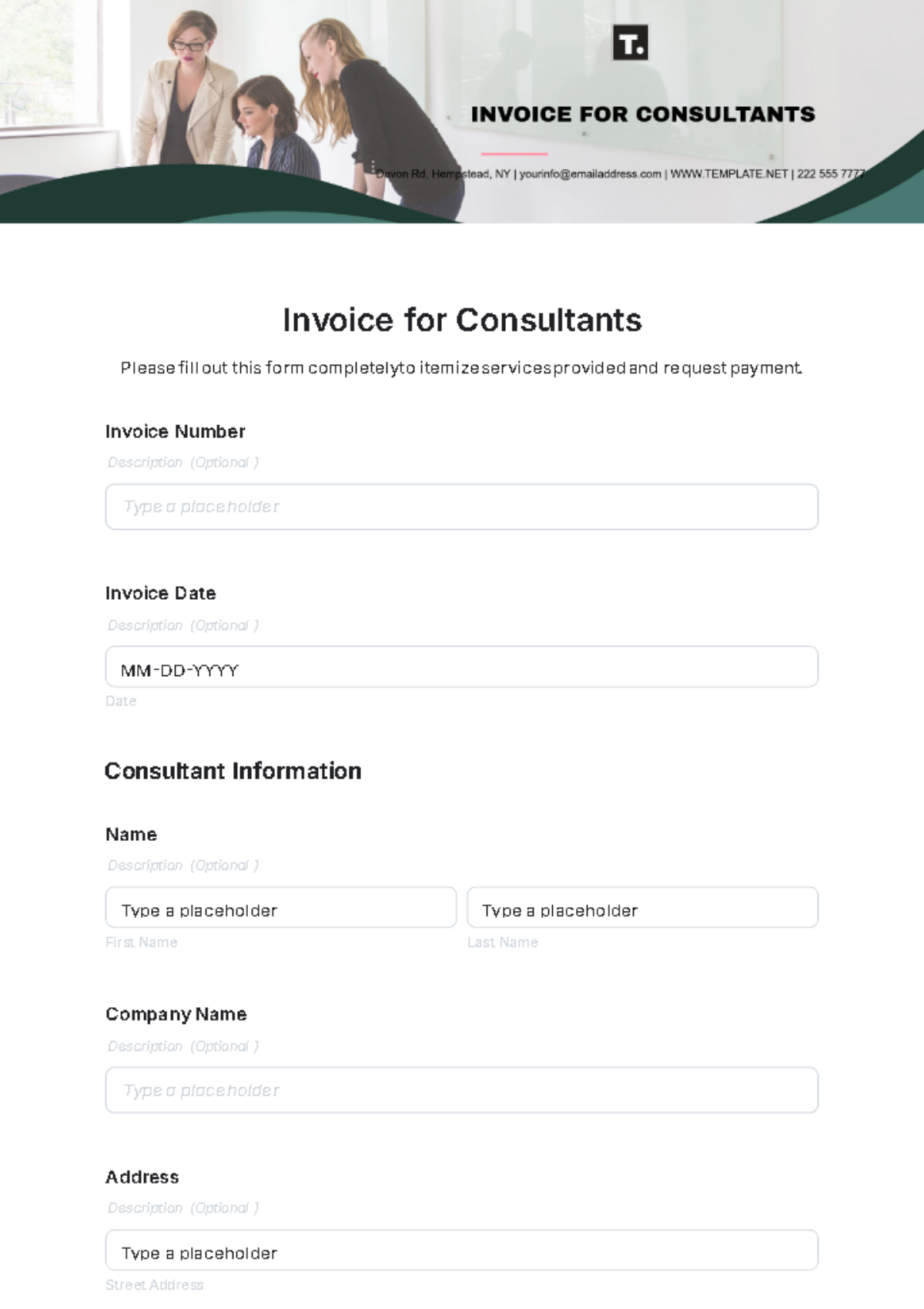 Invoice Template for Consultants