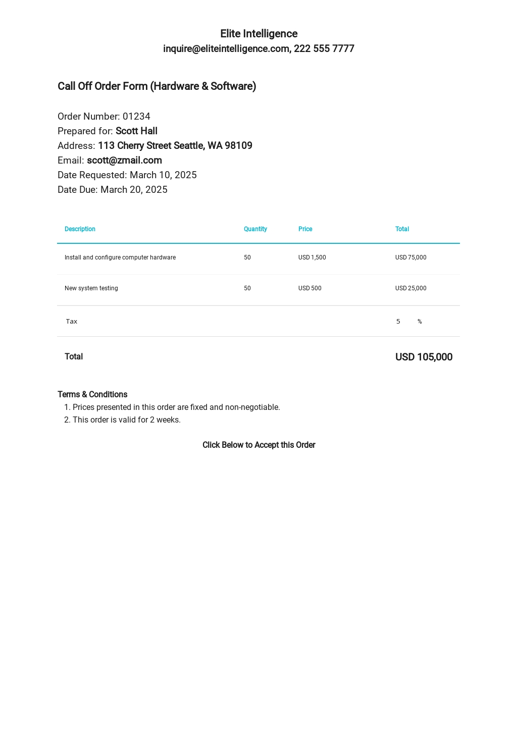 31+ FREE Order Form Templates - Word (DOC) | Excel | Google Docs | Apple Pages | Google Sheets ...