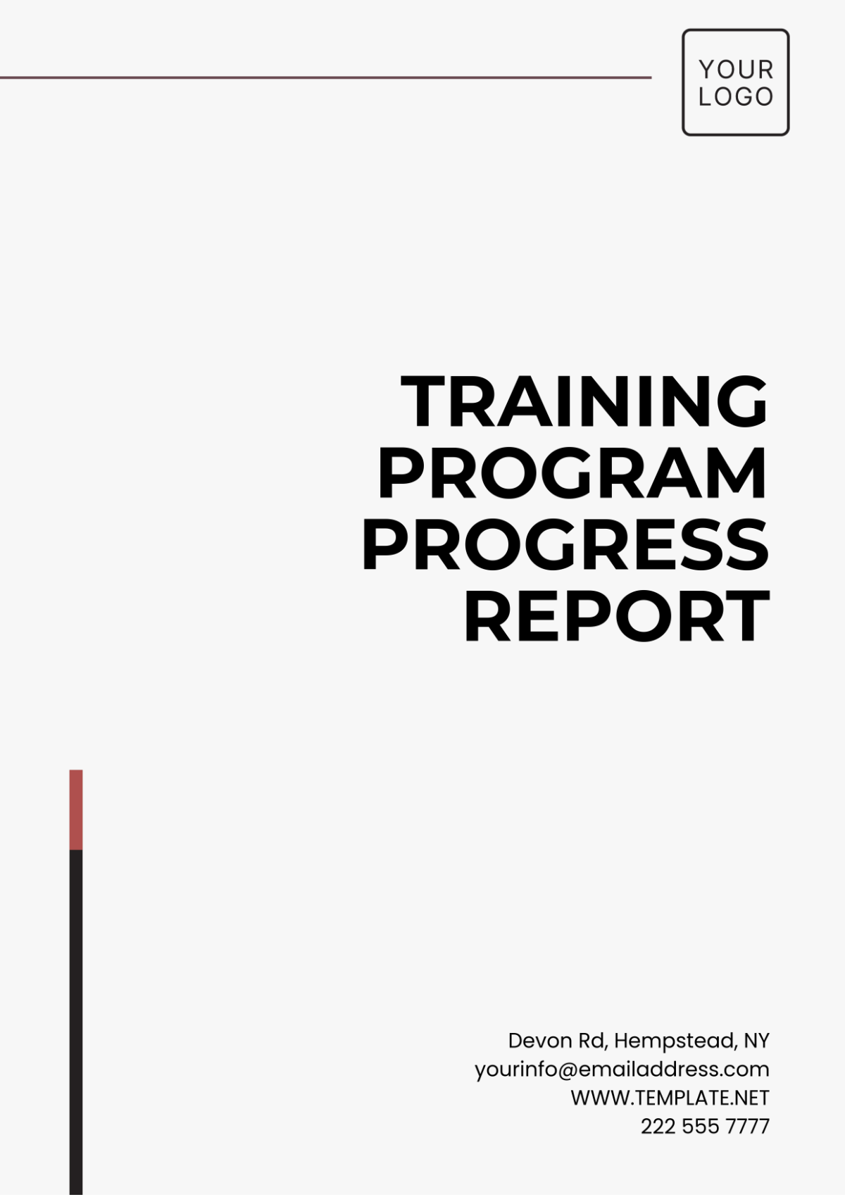 Training Program Progress Report Template