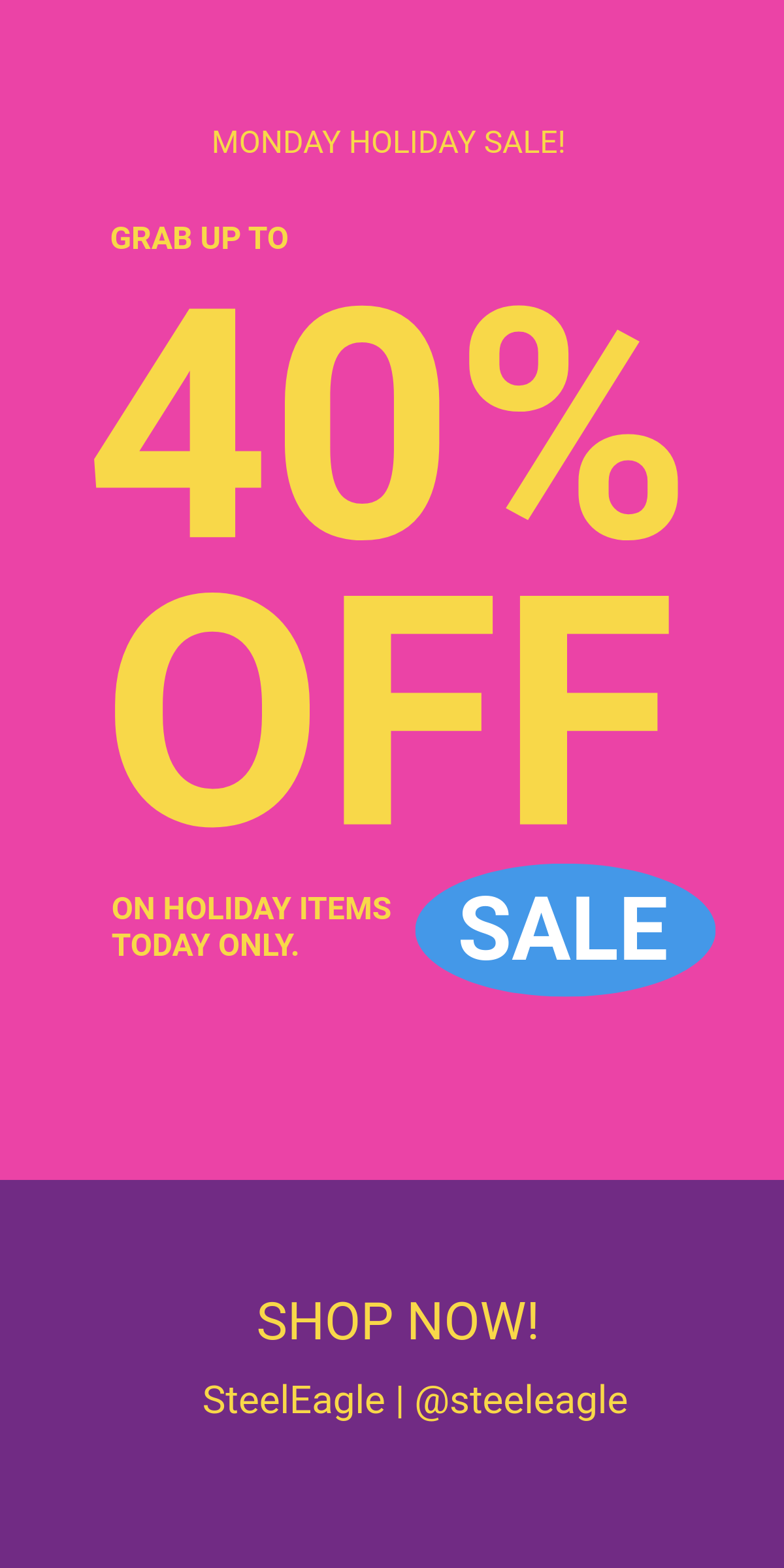 Monday Holiday Sale Template