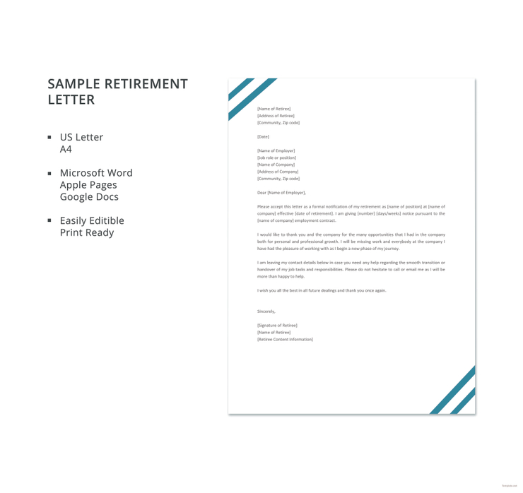 36 retirement letter templates pdf doc free