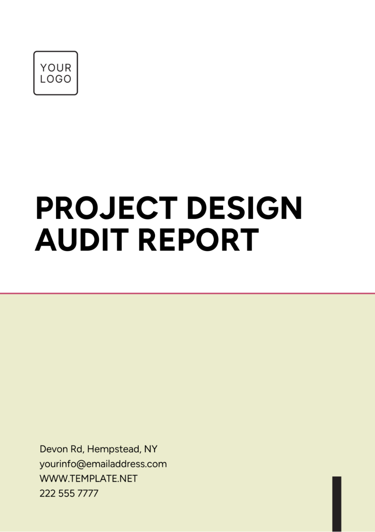 Project Design  Audit Report Template