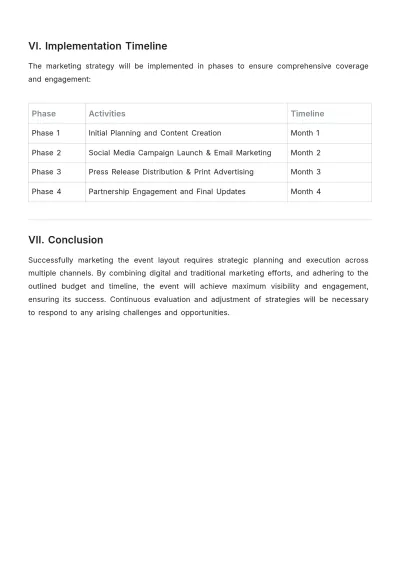 Free Event Layout Marketing Strategic Plan Template to Edit Online