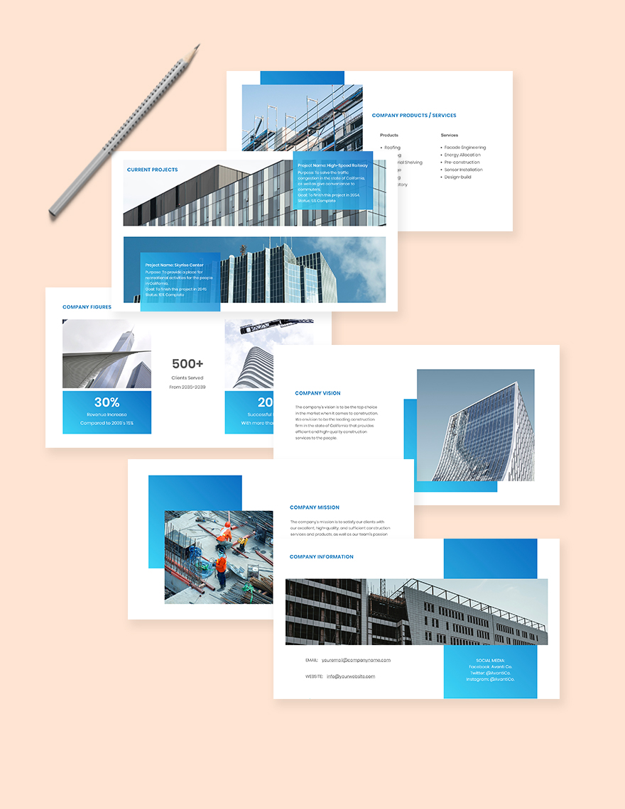 Construction Project Company Profile Template - Download in PowerPoint ...