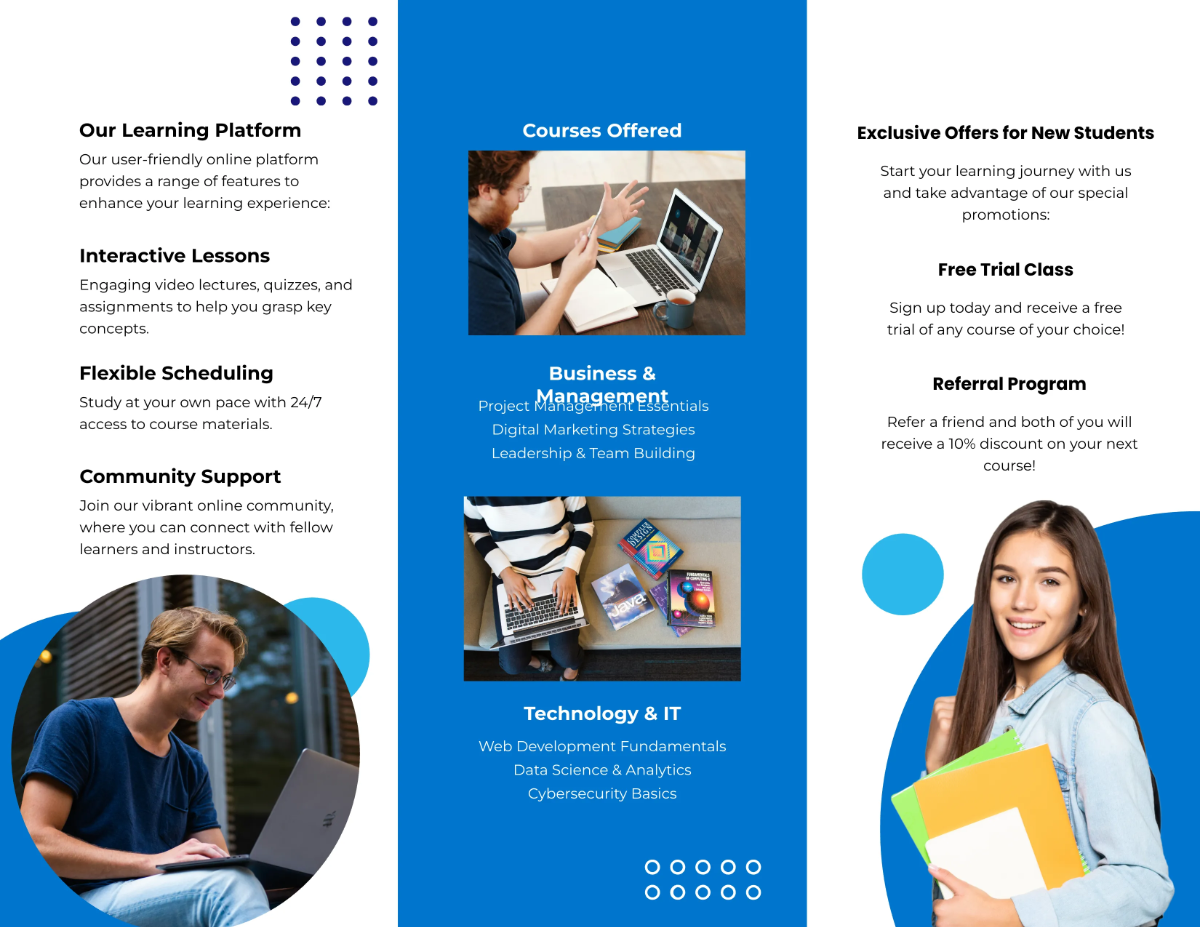 Free Online Learning Brochure Template to Edit Online