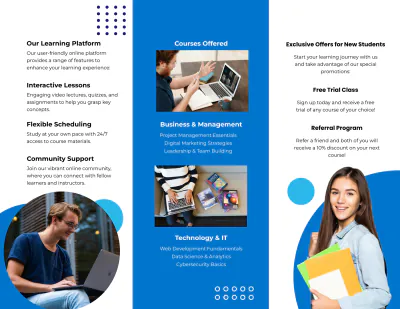 Free Online Learning Brochure Template to Edit Online