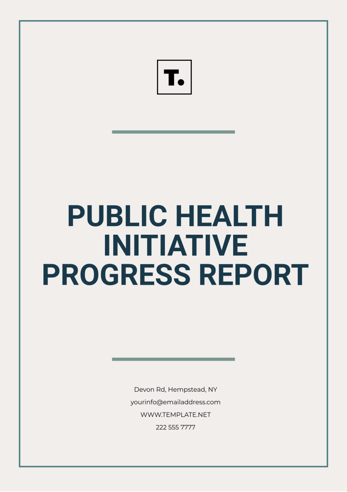 Public Health Initiative Progress Report Template