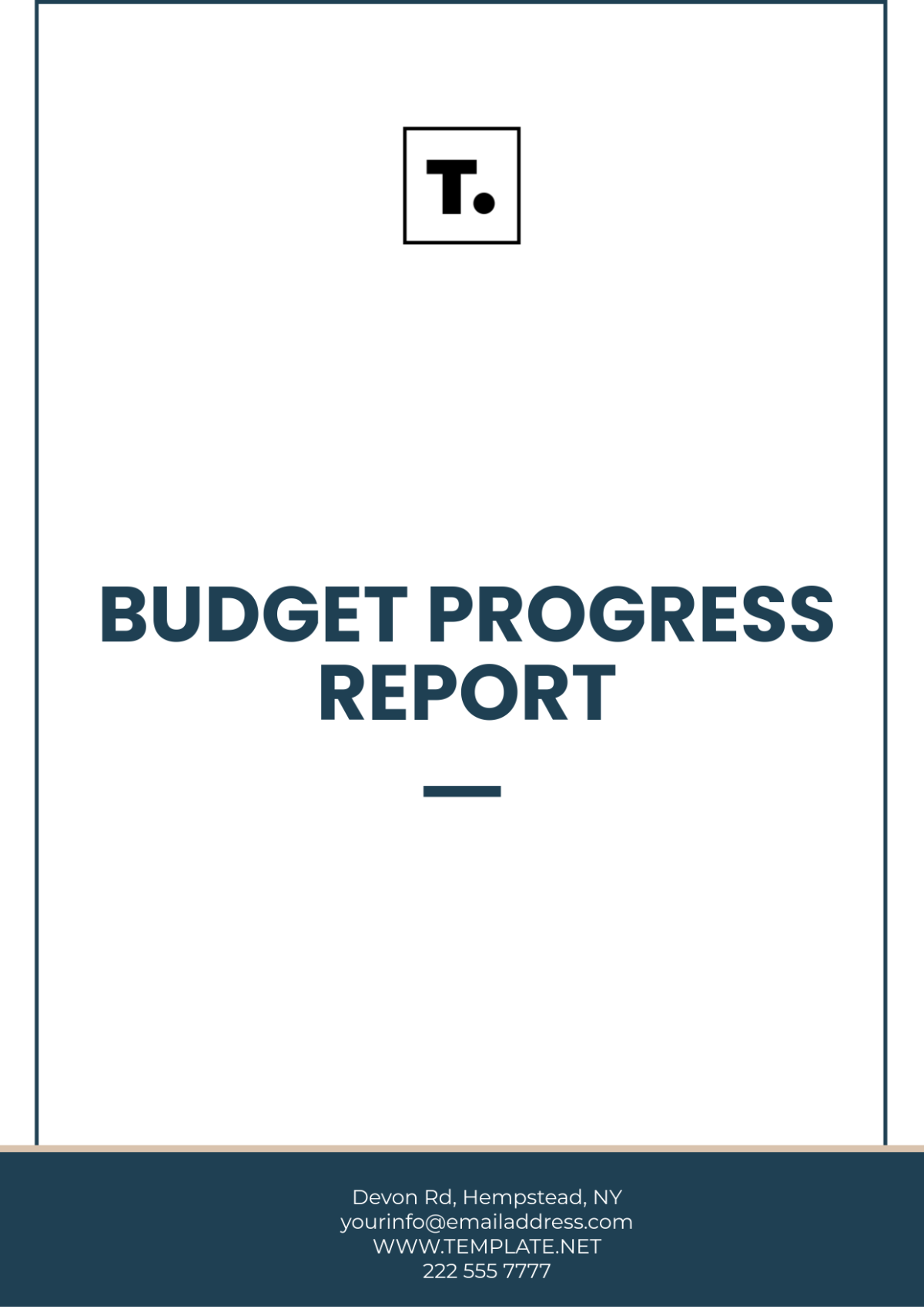 Budget Progress Report Template