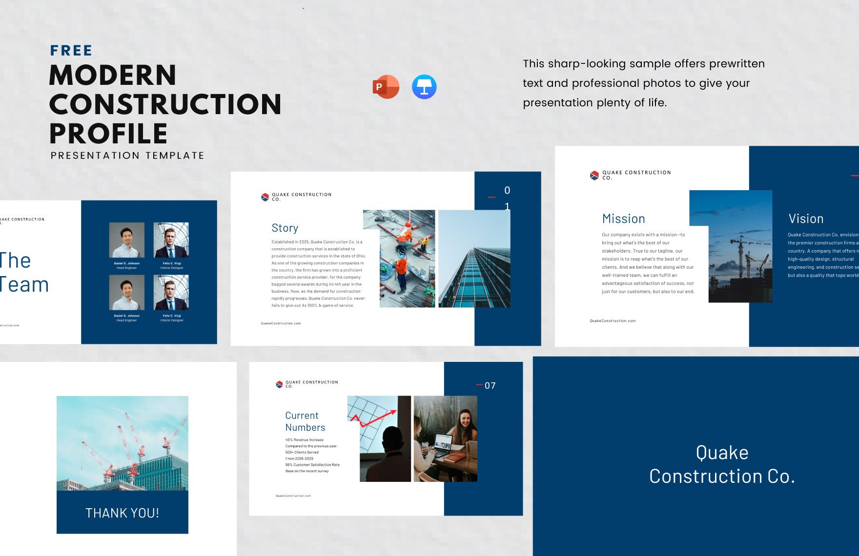 Free Modern Construction Profile Template