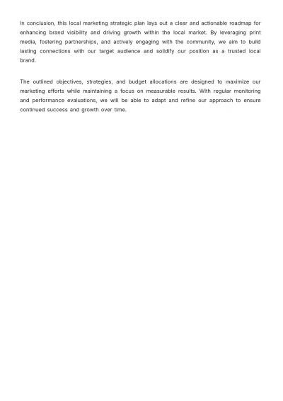 Free Printable Local Marketing Strategic Plan Template to Edit Online