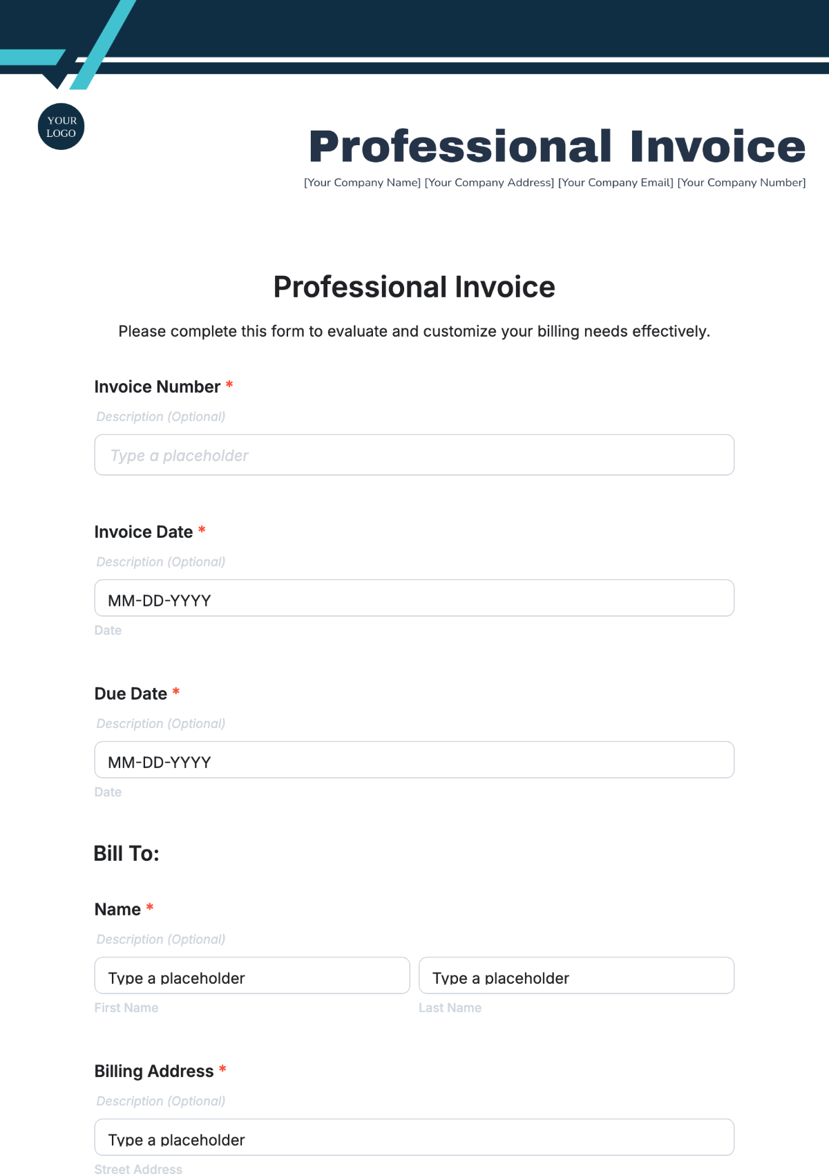 Professional Invoice Template