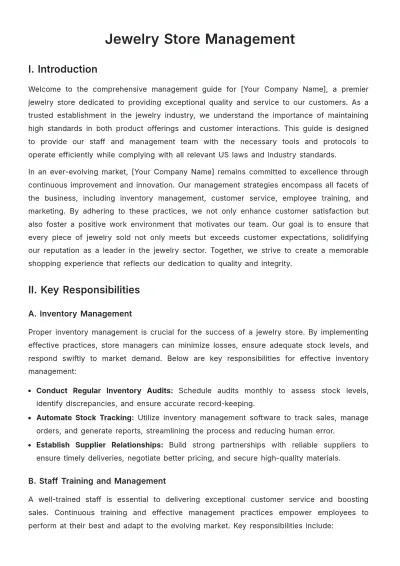 Free Jewelry Store Management Template to Edit Online