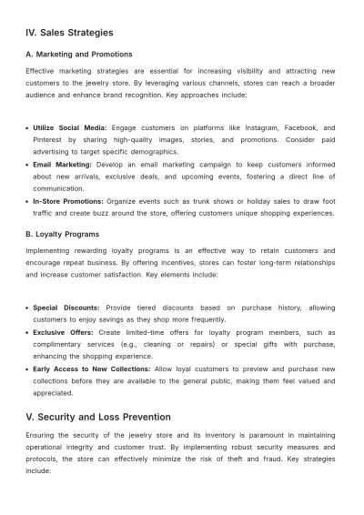 Free Jewelry Store Management Template to Edit Online