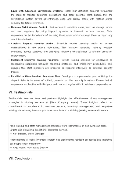 Free Jewelry Store Management Template to Edit Online