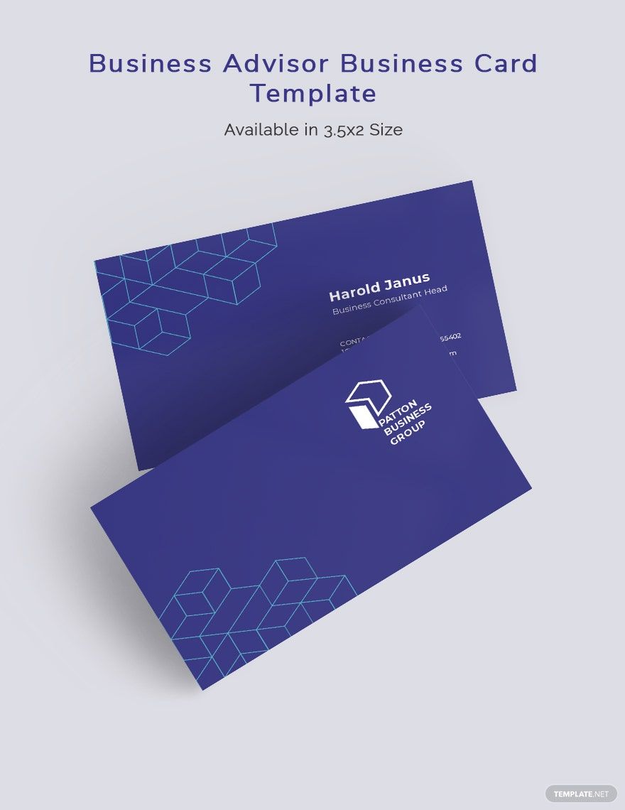 Business Advisor Business Card Template in Word, Google Docs, Illustrator, PSD, Apple Pages, Publisher, InDesign