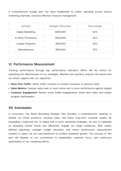 Free Retail Marketing Strategic Plan Template to Edit Online