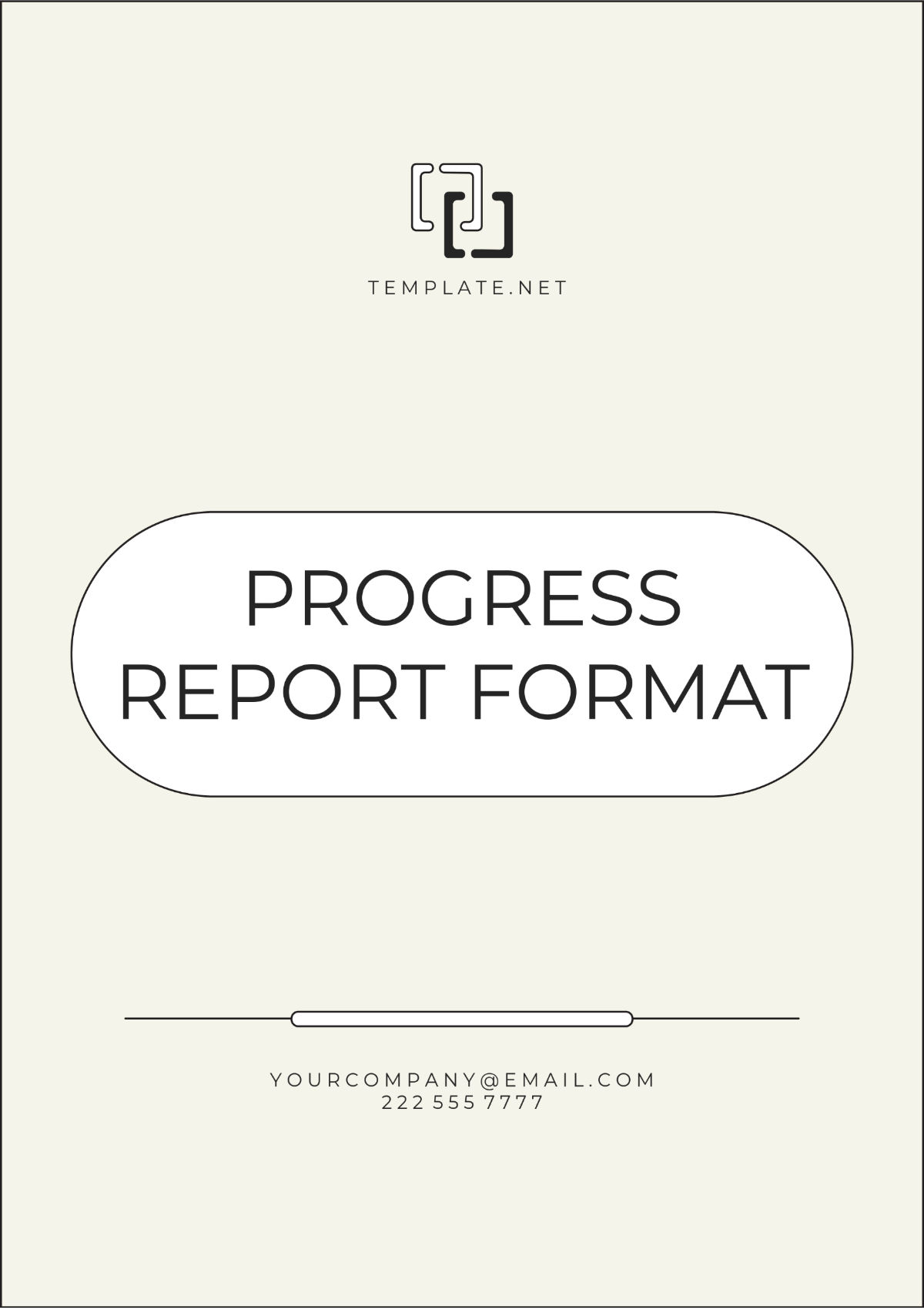 Progress Report Format Template