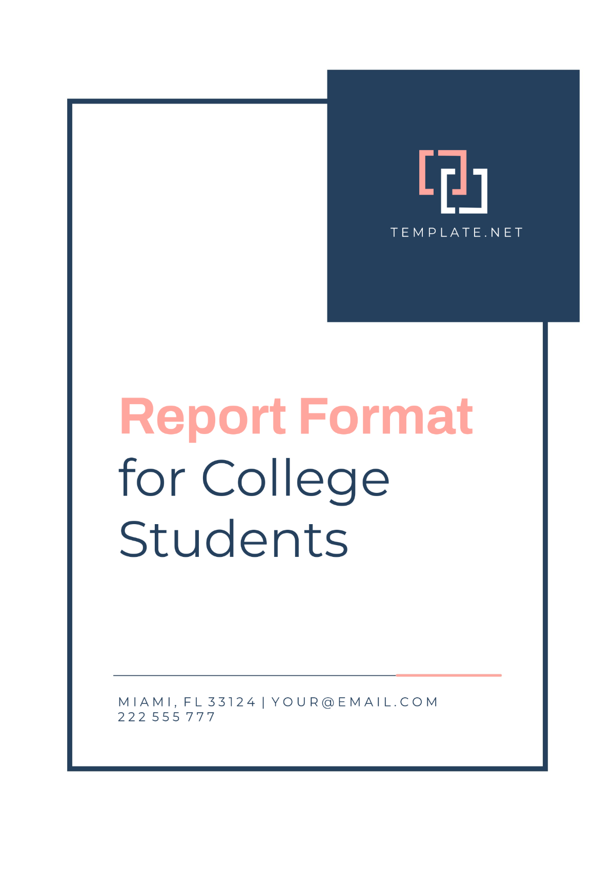 Report Format for College Students Template