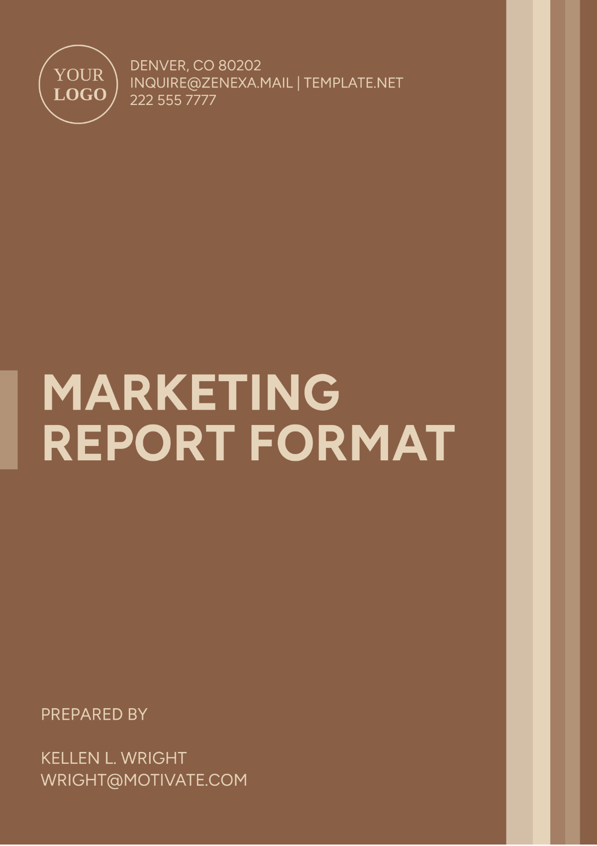 Marketing Report Format Template