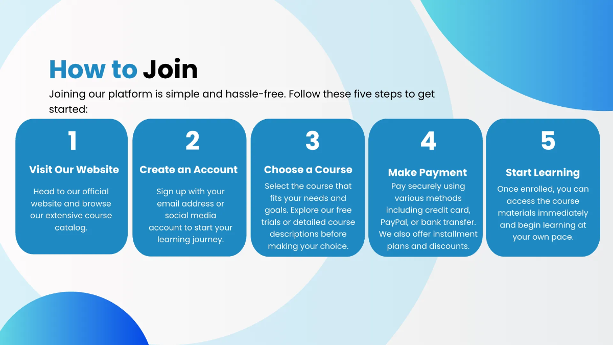 Free Online Learning Presentation Template to Edit Online