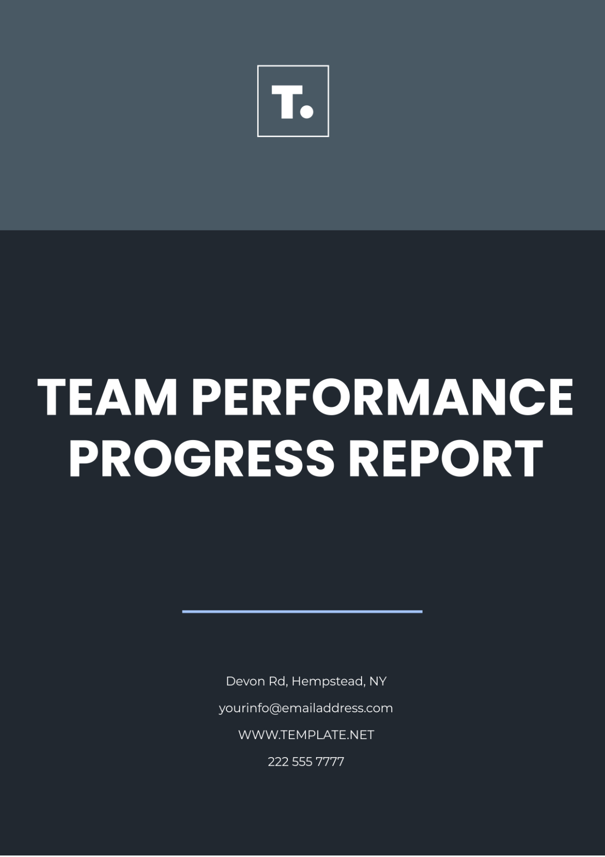 Team Performance Progress Report Template