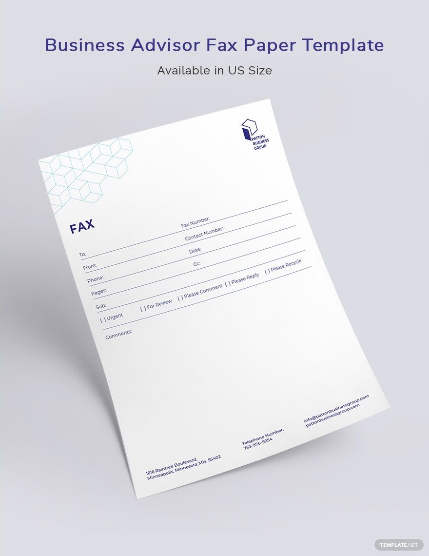 Business Advisor Fax Paper Template